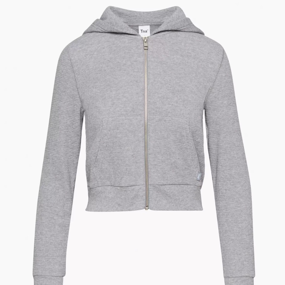 aritzia tna waffle zip up